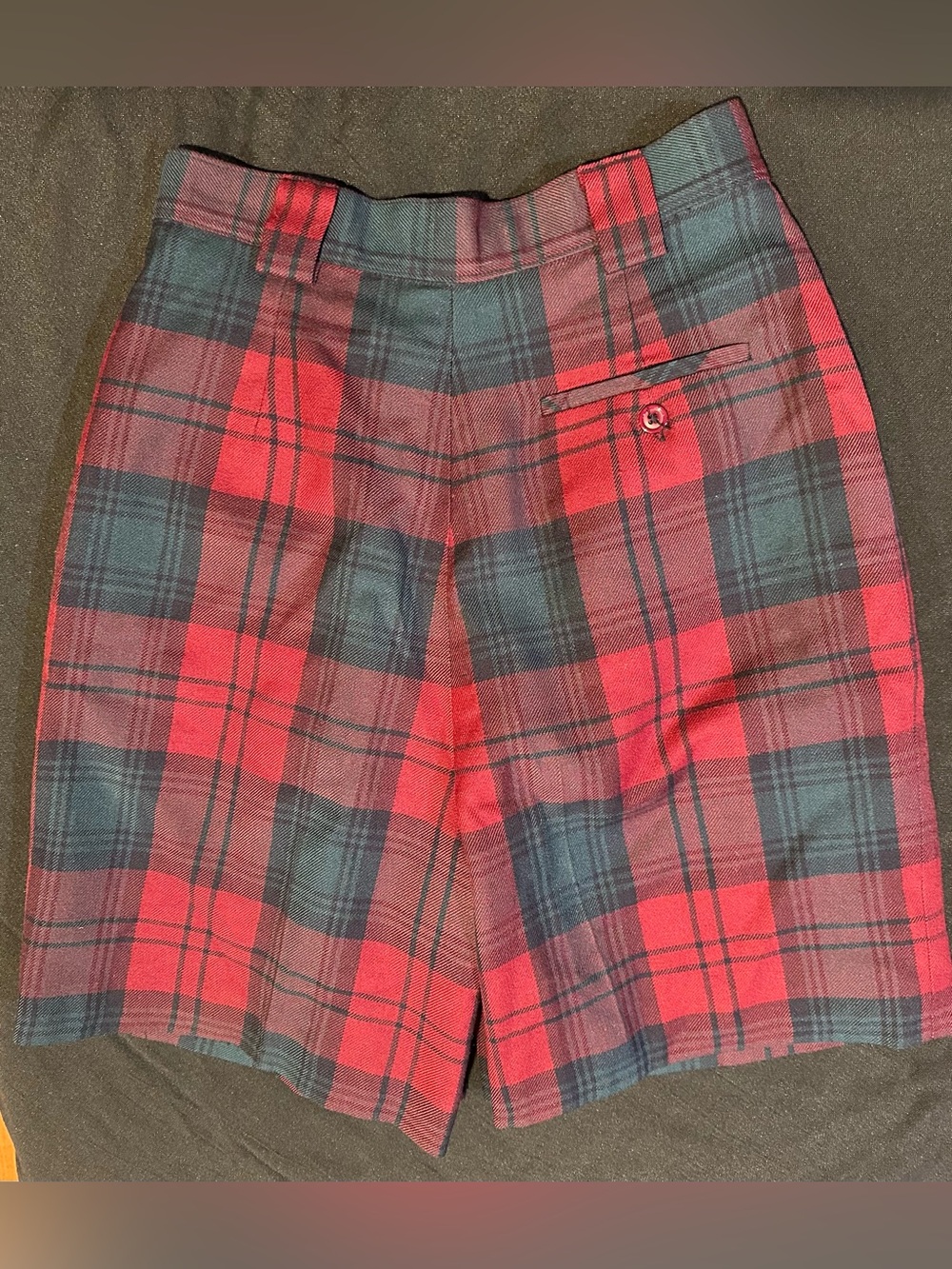 Vintage Danielle Martin Walking Shorts Womens 10 Plaid Wool High Waist Academia
